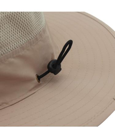 Home Prefer Men's UPF 50+ Wide Brim Sun Hat in Milk Khaki | Windproof Fishing Hat - Buy Online on GoSupps.com