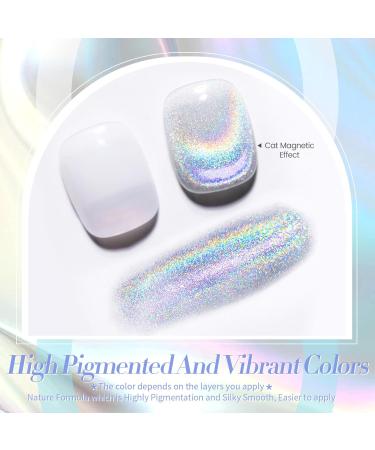 Buy BORN PRETTY Magnetic Gel Nail Polish - Silver Holographic Cat Eye Soak Off Nail Art | International Shipping Available - Buy Online on GoSupps.com