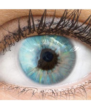 Buy Glamlens Sevilla Blue Contact Lenses Natural Colored Silicone Hydrogel | Strong Coverage | Dia 14.50 | 1 Pair (2 Pieces) - Buy Online on GoSupps.com