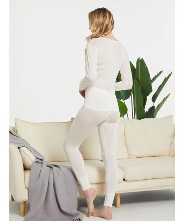 Viamulion Women's Silk Thermal Underwear Pants - White, X-Large - Buy Online on GoSupps.com