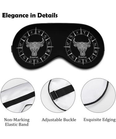 Zodiac Sign Taurus Sleep Mask Eye Cover for Sleeping Blindfold with Adjustable Strap Blocks Light Night Travel Nap for Men Women - Buy Online on GoSupps.com