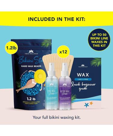 Tress Wellness Bikini Star Hard Wax Beads Kit - 1.2lb with Pre & After Spray - For Sensitive Skin - Up to 50 Waxes - Buy Online on GoSupps.com