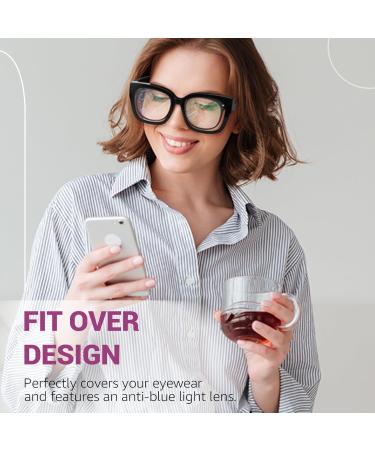 LVIOE Blue Light Filter Glasses for Eye Strain Relief - Over Glasses for All Users - Stylish Black Design - Buy Online on GoSupps.com
