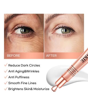 Eye Cream for Dark Circles & Puffiness | Caffeine & Retinol Anti-Aging Formula with Collagen & Hyaluronic Acid - Fast Results in 3-4 Weeks - 15 mL - Buy Online on GoSupps.com