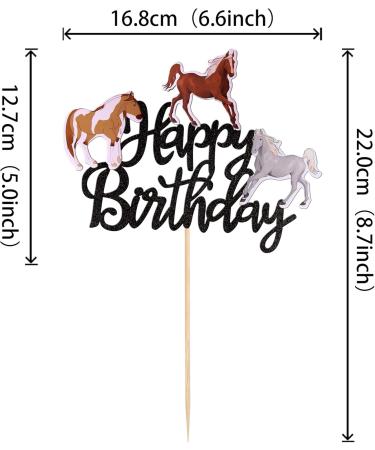 Wild Animal Birthday Cake Topper - Black Horse Decoration for Baby Showers & Parties | Tortendendeko - Buy Online on GoSupps.com