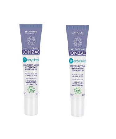 Eau Thermale Jonzac | Fresh Eye Contour - Rehydrate | 24h Hydration - Protects and Soothes the Eye Contour | Hyaluronic Acid & Vegetable Glycerin | 99% Natural Origin | Pack of 2x15 ml