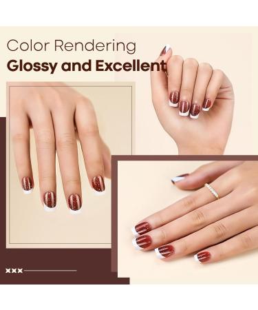 300 Pcs French Tip Short Press on Nails - Pre-Designed Gel Nail Tips in 5 Colors & 15 Sizes for DIY Nail Art - Buy Online on GoSupps.com