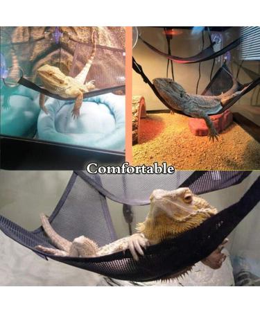 2 Pack of Reptile Hammock Set Breathable Mesh Lizard Hammock Lounger & Ladder Accessories Set for Large & Small Bearded Dragons Anole Geckos Lizards or Snakes M (Pack of 2) - Buy Online on GoSupps.com
