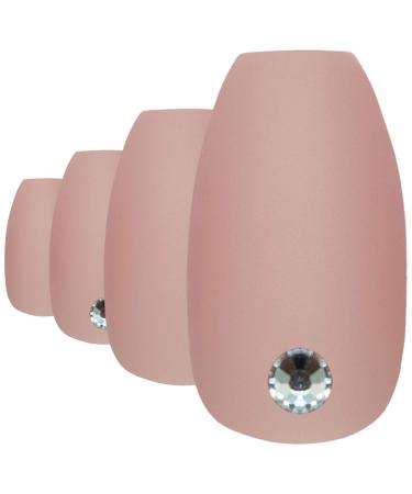 Bling Art False Nails - Beige Matt Ballerina Coffin | 24 Artificial Long Tips with Glue | International Shipping - Buy Online on GoSupps.com