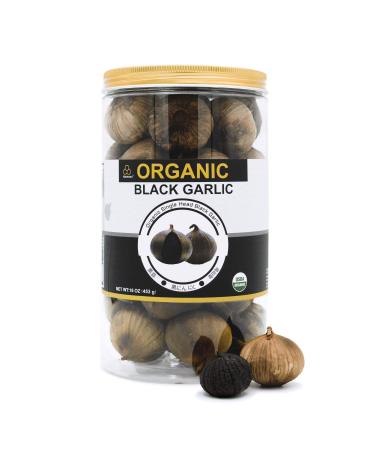 USDA Organic Black Garlic 453g Black Pearl Garlic Jar 1LB 100% Whole Black Garlic