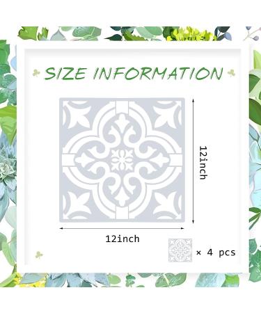 4-Pack Reusable 12x12 Inch Tile Stencil Set - Mandala Style | DIY Scrapbook and Home Decor Templates - Buy Online on GoSupps.com