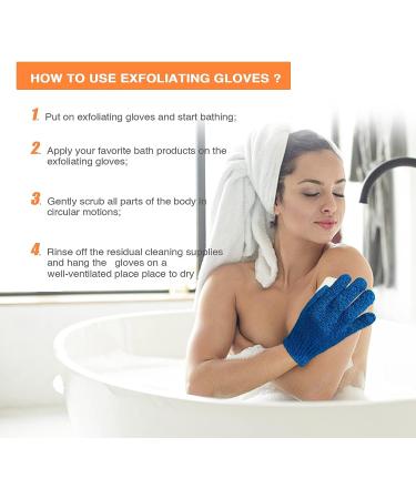 Exfoliating Bath Gloves for Shower Spa Massage - Dead Skin Exfoliation (1 Pair) - Buy Online on GoSupps.com