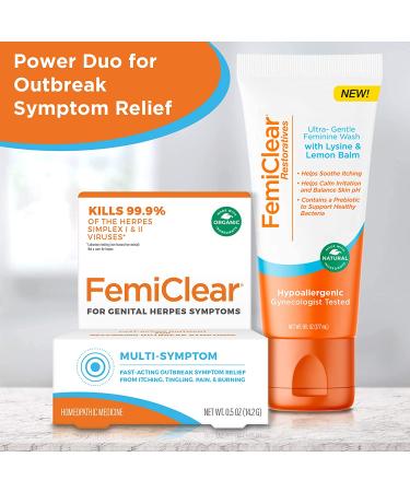 FemiClear Restoratives Ultra-Gentle Feminine Wash with Lysine & Lemon Balm - Natural Ingredients for Vaginal Health (6FL oz) - Buy Online on GoSupps.com