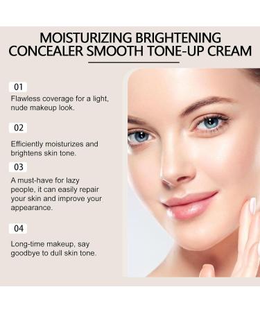  homomdy Brightening and moisturizing concealer smoothing toning cream lightweight waterproof foundation covers imperfections reduces blemishes and imperfections evens skin tone (2 pcs) - Buy Online on GoSupps.com