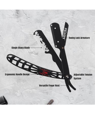 Buy Straight Edge Razor & 100 Blades - Professional Barber Cut-Throat Shavette & Men's Shaving Kit - Buy Online on GoSupps.com