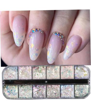 1PC Nail Art Glitter Flake Nail Art Foil Flake Nail Glitter Flakes Shining Holographic 12 Grids Nail Glitter Flake for Summer Nail Art Decoration - Buy Online on GoSupps.com