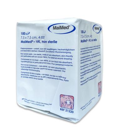 69care fleece compresses compressing unsteril 7.5x7.5 cm sterile 4 layers 100 pieces - wound base not adhesive - wound compresses for external wound care blood tort and secretion 7.5 x 7.5 cm fleece compresses Unsteril
