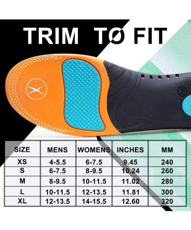 VALSOLE Plantar Fasciitis Orthotic Shoe Inserts - Arch Support Insoles for Fallen Arch, Flat Feet, Heel Pain - Men's 6-7.5 Women's 8 - Buy Online on GoSupps.com