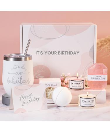 Birthday Gifts for Women - Surprise Her with Unique Spa Gift Baskets Set - Happy Birthday Gifts Box Sets for Mom Sister Ladies Female Friends and Best Friend - Happy Bday Basket Boxes Ideas for Woman