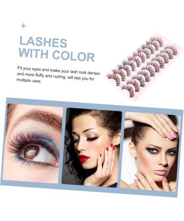 FRCOLOR 10 Pairs Dd Volume False Eyelashes Color Lashes Fake Eyelashes Natural Look Lashes with Color Faux Eyelashes Girls Eyelash Colored Eyelashes Women Fake Miss Make up Supplies - Buy Online on GoSupps.com
