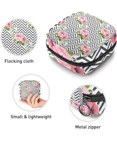 GIAPB Period Bag - Flower & Black Stripes Sanitary Napkin Storage Pouch - Buy Online on GoSupps.com