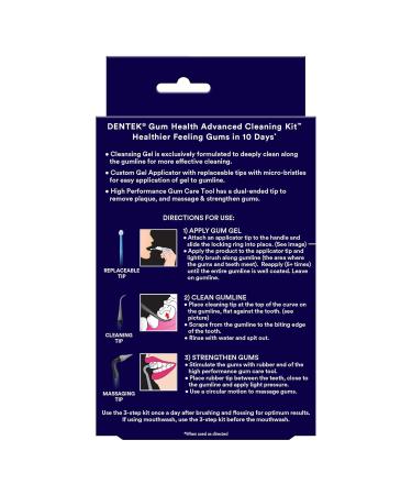 DenTek Gum Health Advanced Cleaning Kit | Oral Care Hygiene Tools - Gum Cleansing Gel Massager & Plaque Scraper - Buy Online on GoSupps.com