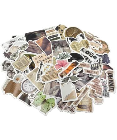 100 Vintage Aesthetic Stickers for Water Bottle, Laptop, Scrapbook - Waterproof Vinyl Stickers for Adults & Teens - Buy Online on GoSupps.com