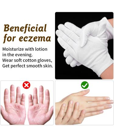 Sibba 2 Pairs Moisturizing Gloves White Cotton Gloves Overnight Bedtime Heal Eczema Sleeping Lotion Hand Spa Treatment Gloves Repair Rough Cracked Dry Chapped Hands Skin - Buy Online on GoSupps.com