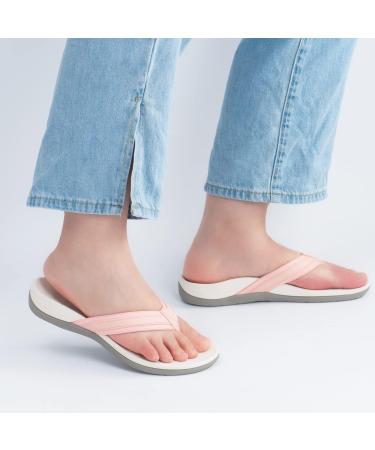 Women's Orthotic Flip Flops for Plantar Fasciitis Relief - Pink, Size 6.5 - Buy Online on GoSupps.com