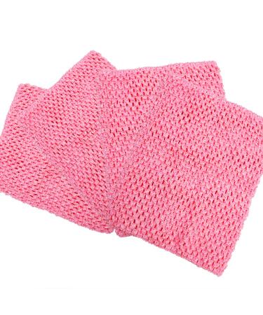 Time to Sparkle 4pcs Crochet Tube Top Crochet Tutu Infant Dress Baby Girls Skirt Pettiskirt 10"x12" Pink 25x30cm Pink