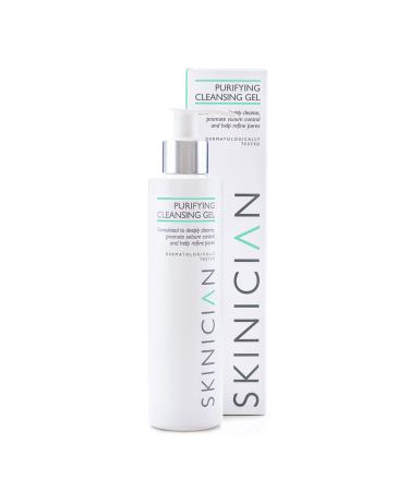 SKINICIAN Purifying Cleansing Gel - Gentle Face Wash with Witch Hazel & Green Tea - Rebalancing Facial Cleanser for Oily Combination Skin - Removes Excess Oil - Vegan & Cruelty Free (200ml)