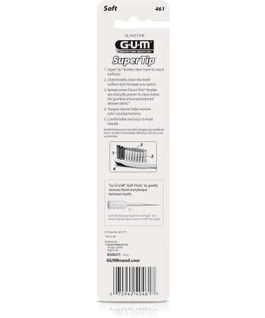 GUM Compact Soft Bristle Toothbrush Twin Pack - 6ct, Super Tip, Pack of 6 - Buy Online on GoSupps.com