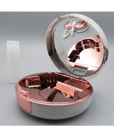 Portable Cute Rose Gold Contact Lens Case with Mirror for Travel - Buy Online on GoSupps.com