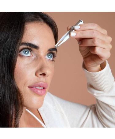 Sensica Lumi Tweezers - Professional Precision Tweezers with LED Light for Men and Women - Ideal for Eyebrows, Nose, Lip, Hair Removal - Stainless Steel Slant Tip with Point - Buy Online on GoSupps.com