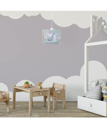 Paco Home Dinosaur Ceiling Lamp | Glow in the Dark Pendant Light for Children's Room | E27 Green Fabric Lampshade - Buy Online on GoSupps.com