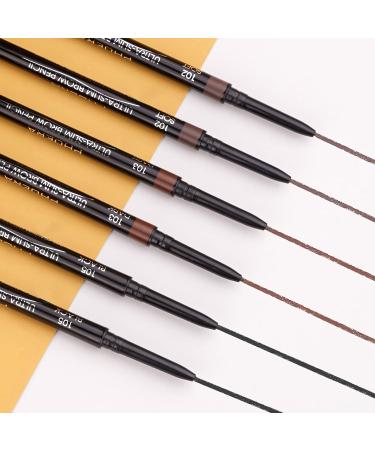 2 Packs Ultra Slim Eyebrow Pencil Micro Brow Definer Pencil with eyebrow razor Waterproof Long-lasting Precise Fine Tip Applicator for Perfect Brows Black - Buy Online on GoSupps.com