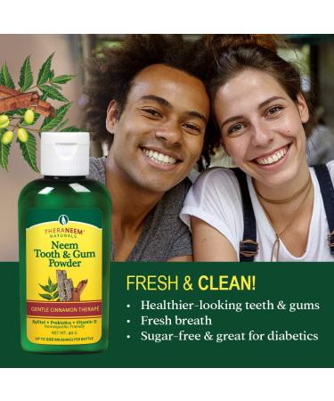 TheraNeem Tooth and Gum Powder with Probiotics, Vitamin D, Cinnamon - 40g (200 Uses) - Promotes Healthy Teeth and Gums - Buy Online on GoSupps.com