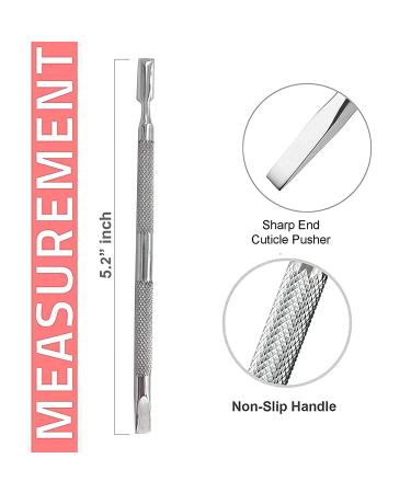 Krisp Beauty Dual Ended Cuticle Pusher Set - Surgical Grade Stainless Steel Manicure & Pedicure Tools - Buy Online on GoSupps.com
