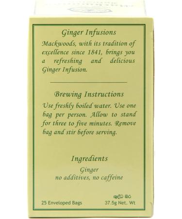 MACKWOODS GINGER HERBAL INFUSION IN 25 ENVELOPED TEA BAGS - Buy Online on GoSupps.com