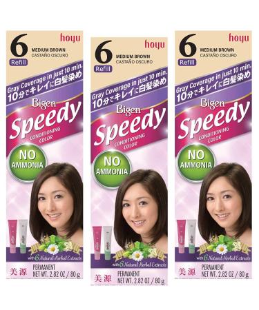 BIGEN SPEEDY CONDITIONING COLOR (#6 Medium Brown) Pack of 3 + Free Tint Brush - Buy Online on GoSupps.com