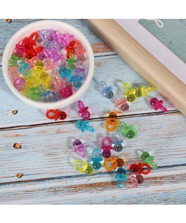 Acrylic pacifiers for 100 pieces for mini-color decoration soothing toys acrylic pacifiers acrylic decorative decorative jewelry acrylic infant decoration acrylic transparent mixed colors