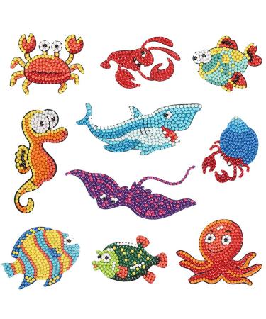 Diamond Painting Stickers for Kids 5D Diamond Painting Kits Sea World Diamond Dots Stickers Paint with Diamonds Kit diy arts and crafts for kids