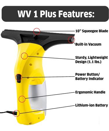 Karcher WV 1 Plus Window Vacuum Squeegee - 10 Blade for Showers, Mirrors, Glass & Countertops - Buy Online on GoSupps.com