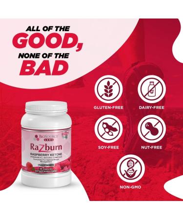 BioSource Labs Razburn Premium Extra Potent Raspberry Ketones - 60 Vegetarian Capsules - Buy Online on GoSupps.com