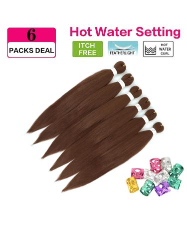 Xusuperb 30 Pre-Stretched Auburn Braiding Hair Extensions - 6 Pack Soft Yaki Kanekalon Rasta Braids (Color 30#) - Buy Online on GoSupps.com