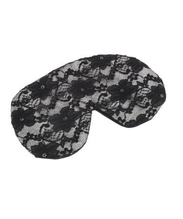 Mikinona Lace Flower Eye Mask Polyester Goggles Soft Travel 22x9x0.8cm Black