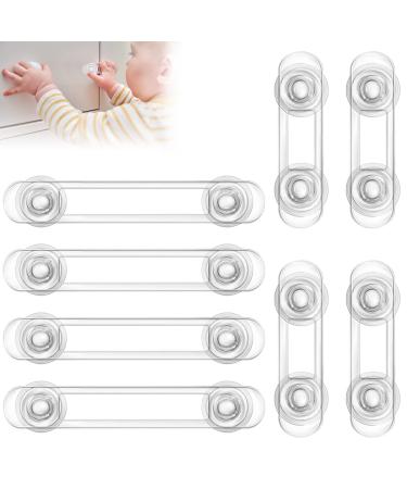 Redamancy 8pcs Child Safety Locks Child Locks for Cabinets Transparent Child Safety Cupboard Door Lock for Fridge Cabinets Drawers Toilet Easy Install No Tools Needed