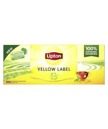 Lipton Yellow Label Black Tea - Hand-Picked Blades Plant-Based Tea Bags Rainforest Alliance Certified | 100 Tea Bags - International Shipping Available - Buy Online on GoSupps.com