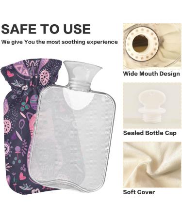 Naanle Purple Cats Hot Water Bottle - 1L Transparent for Warm & Cold Therapy Pain Relief for Head Hands & Feet - Buy Online on GoSupps.com
