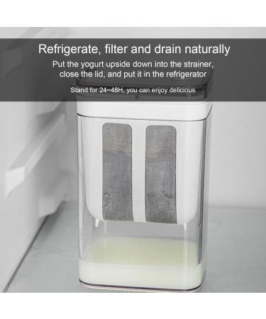 Tewzafiya Fine filter strainer yogurt strainer with lid 1100 ml reusable yogurt whey separator homemade Greek yogurt strainer for making thick Greek yogurt soybean milk - Buy Online on GoSupps.com